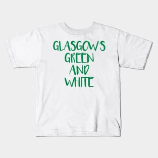 GLASGOW'S GREEN AND WHITE, Glasgow Celtic Football Club Green Text Design Kids T-Shirt